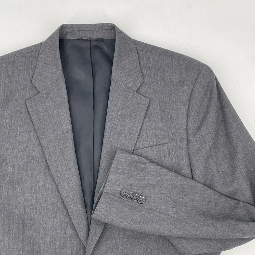 Banana Republic Men's 44R Charcoal Gray Wool Blend Two Button Blazer Suit Jacket